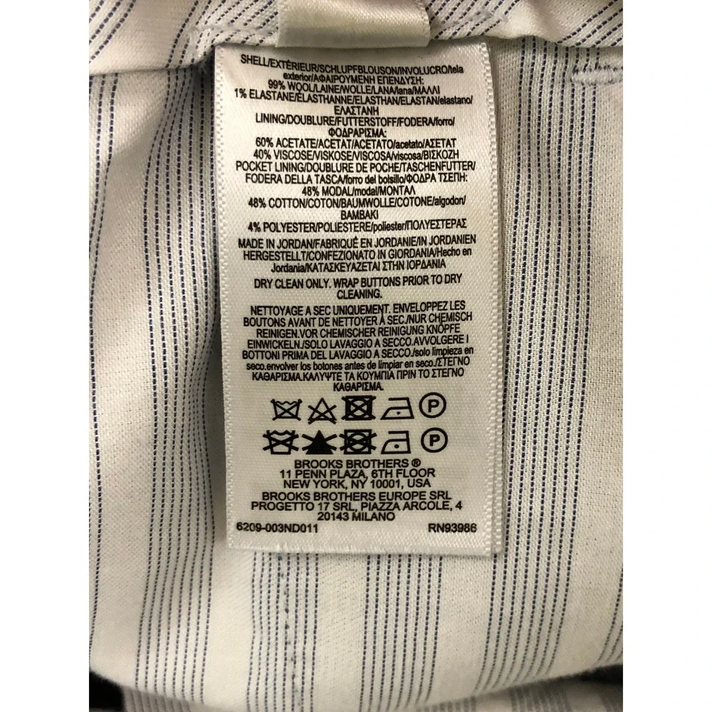 Brooks Brothers Pants Men 40x32 Blue Wool 1818 Classic Reda 1865 Micro-Check